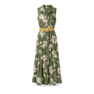 JURK BETINA VISCOSE GREEN FLOWER