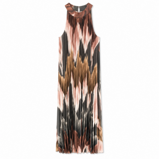 JURK PENELOPE PLISSÉ HALTER KHAKI