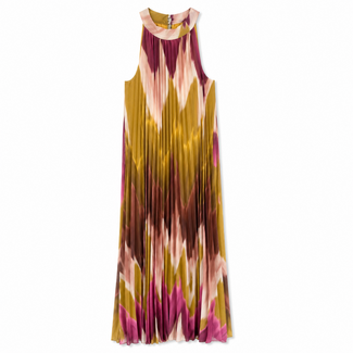 JURK PENELOPE PLISSÉ HALTER CYCLAAM/ GREEN