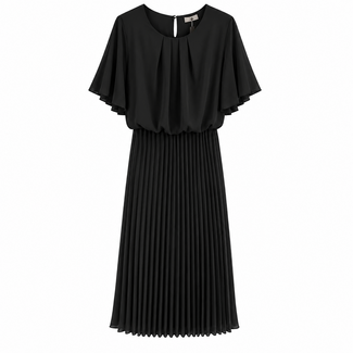 JURK PLISSEÉ UNI BLACK