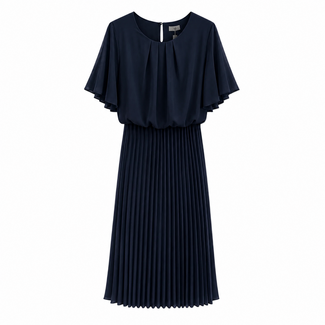 JURK PLISSEÉ UNI NAVY