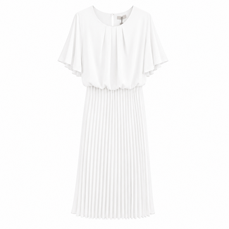 JURK PLISSEÉ UNI WHITE