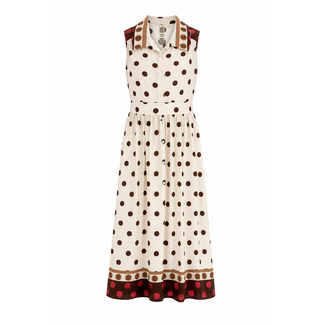 JURK DOORKNOOP DOT  COTTON  CHOCO CREME