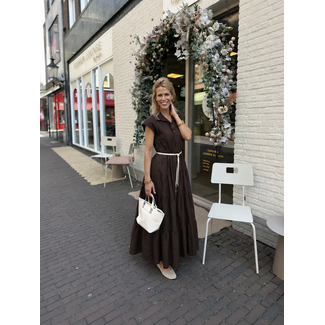 JURK MAXI COTTON & BELT CHOCO
