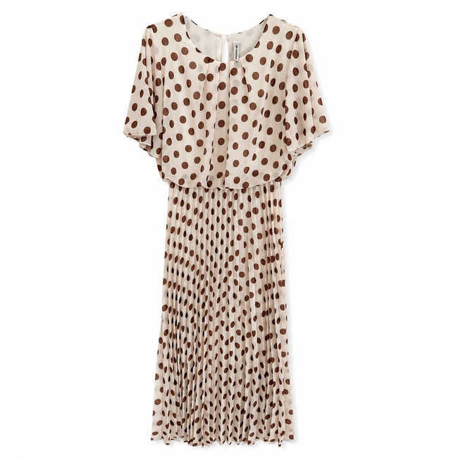 JURK PLISSEÉ CREME CHOC DOT