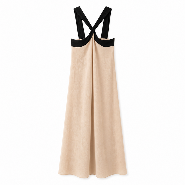 JURK HALTER STARLY CREME BLACK