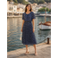 JURK PLISSEÉ CREME NAVY  DOT
