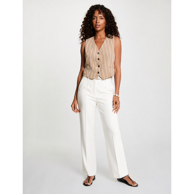 GILET TAUPE STRIPE CELA