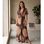JURK MAXI KNOT SUMMERTRAVEL CHOCO LEAF