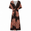 JURK MAXI KNOT SUMMERTRAVEL CHOCO LEAF