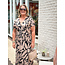 JURK MAXI KNOT SUMMERTRAVEL TAUPE/BLACK
