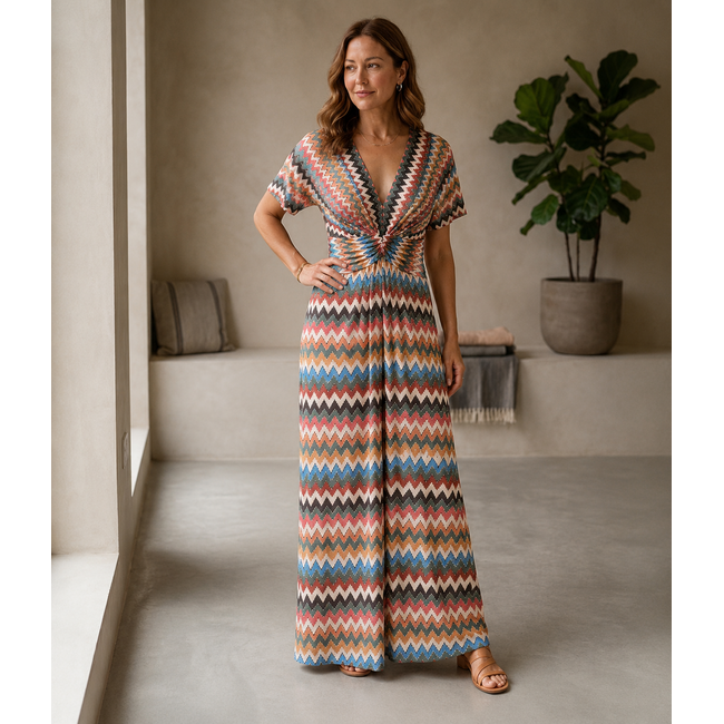 JURK MAXI KNOT SUMMERTRAVEL MISSONI PASTEL
