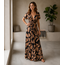 JURK MAXI KNOT SUMMERTRAVEL TAUPE/BLACK