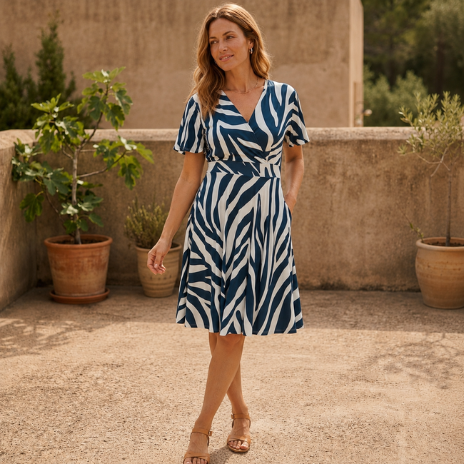 JURK A-LIJN SUMMERTRAVEL NAVY