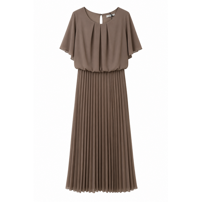 JURK PLISSEÉ  UNI TAUPE
