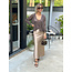 ROK NEW ALESSIA SPLIT SATIN  LIGHT TAUPE