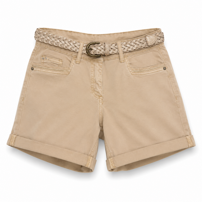 BROEK KORT/ SHORT JELA BEIGE & RIEM