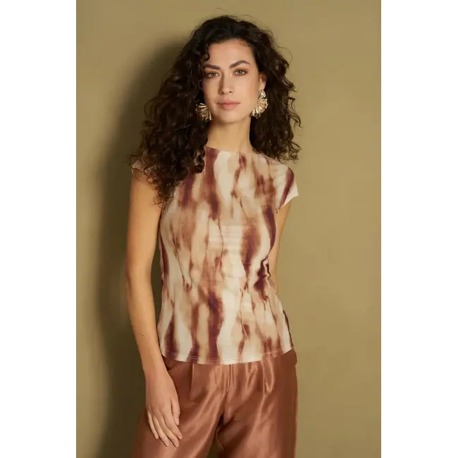 LOFTY MANNER TOP HAISA ABSTRACT MESH