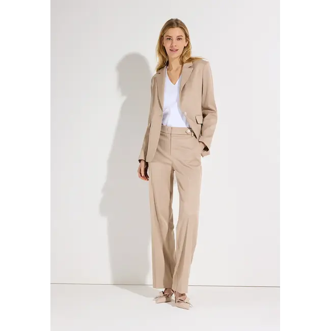 PANTALON  PIQUE WIDE LEG 61824485 BEIGE