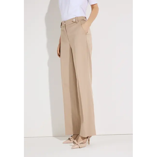 PANTALON  PIQUE WIDE LEG 61824485 BEIGE