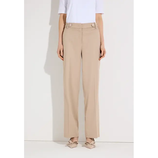 PANTALON  PIQUE WIDE LEG 61824485 BEIGE