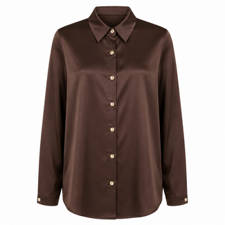 BLOUSE LEONIA SATIN CHOCO