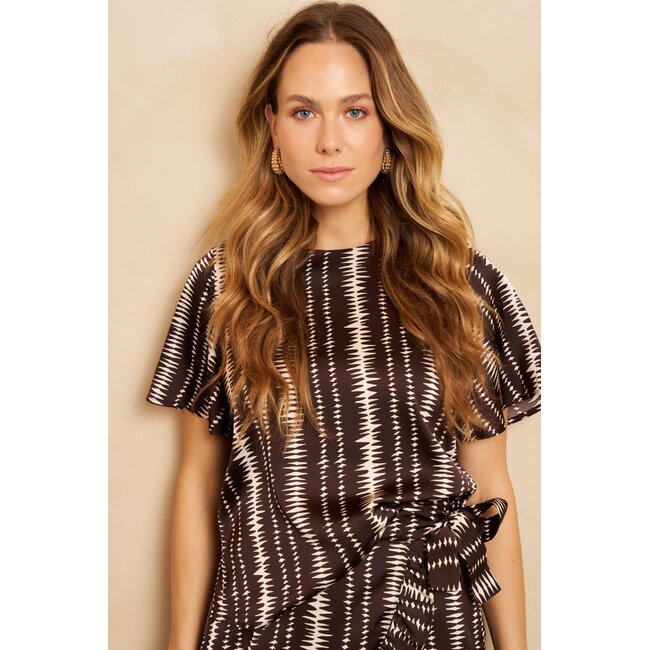 LOFTY MANNER TOP SAMI BROWN CHOCO PRINT
