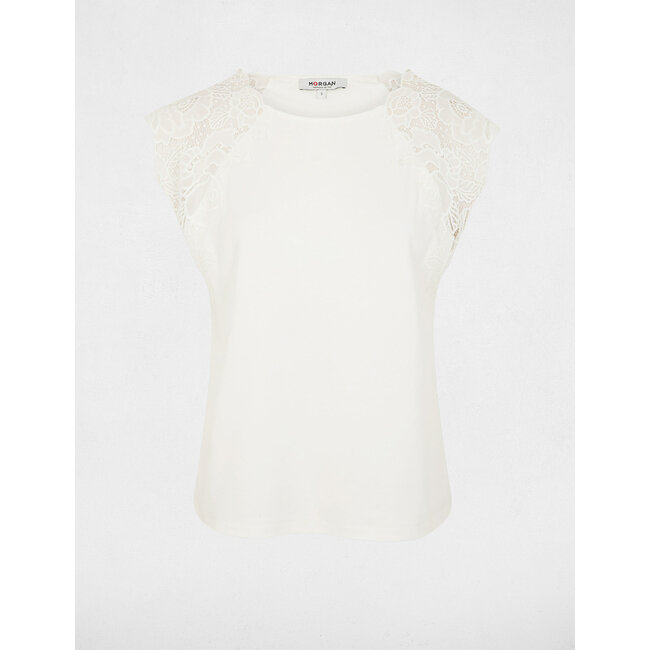 TOP DPETAL OFFWHITE LACE