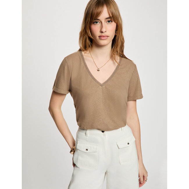 SHIRT DAMA SAND/TAUPE