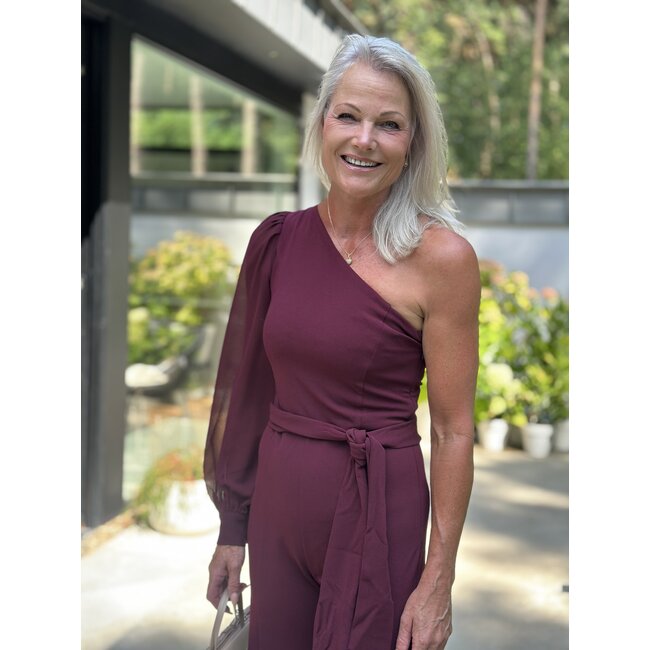 FREEBIRD JUMPSUIT JOSSY BURGUNDY