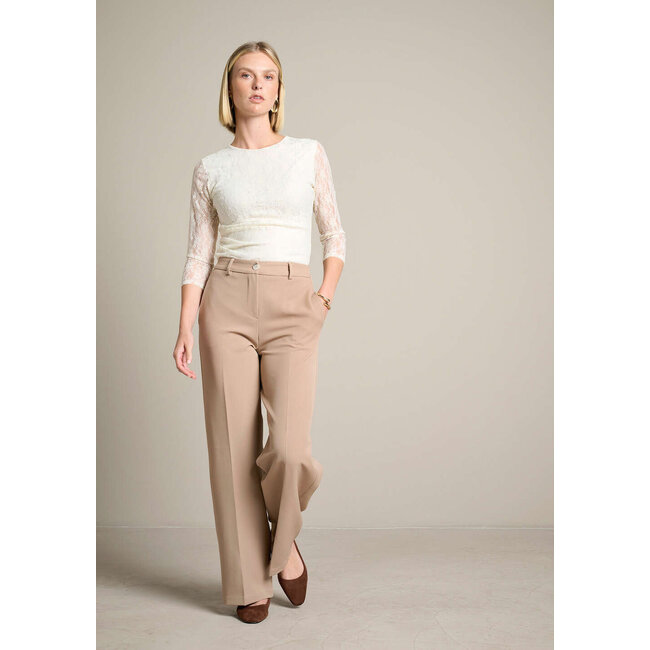 BROEK TWILLWID TAUPE