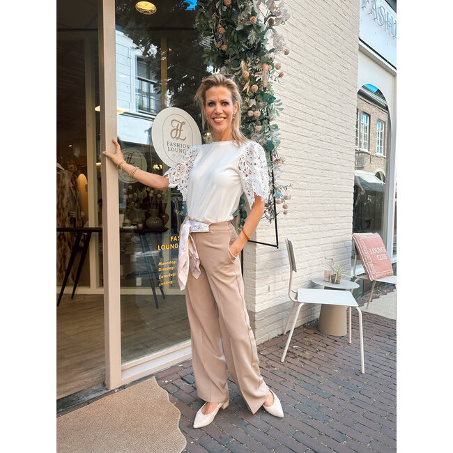 BROEK TWILLWID TAUPE