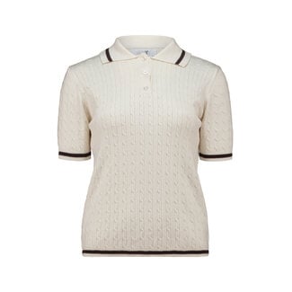 TOP LILIAN CREME /CHOCO POLO KNIT