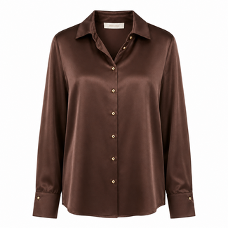 BLOUSE LEONIA SATIN CHOCO