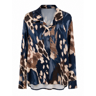 BLOUSE PRINT NAVY CHOCO