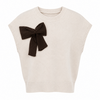 TOP STRIK KNIT BEIGE/CHOCO