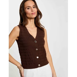TOP/GEBREID GILET MJILO CACAO
