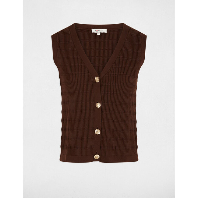 TOP/GEBREID GILET MJILO CACAO