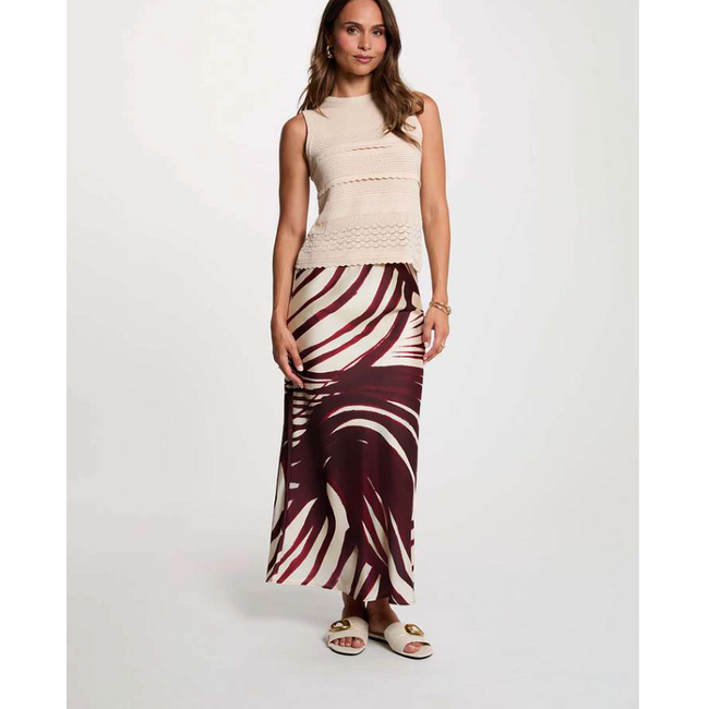 ROK JOMEL SATIN  PRINT BORDEAUX