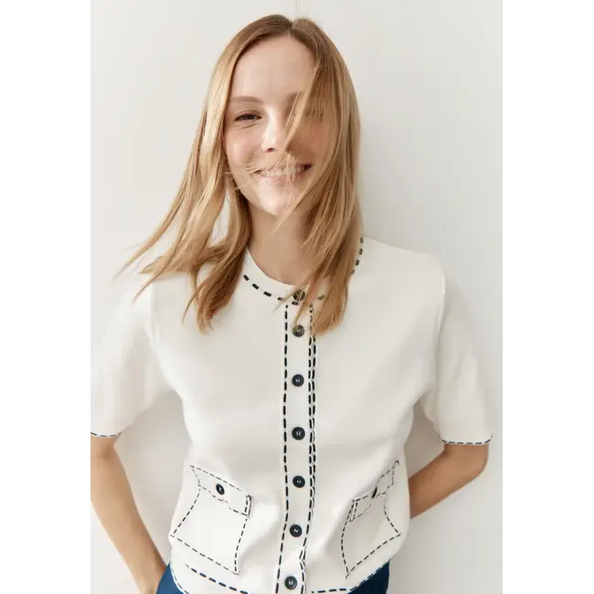 VESTJE  STITCH 61021253 OFFWHITE