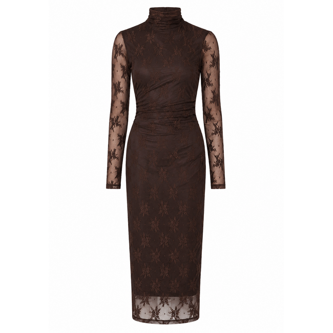 JURK MESHLACE STRETCH CHOCO