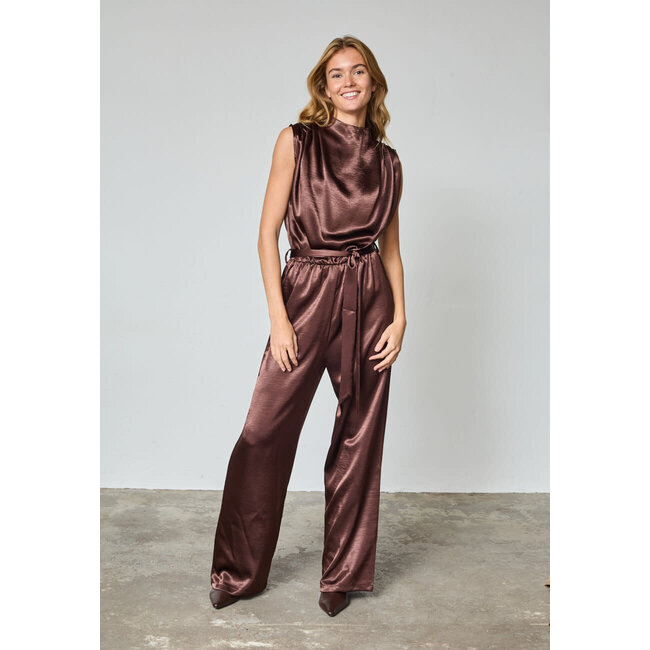 JUMPSUIT SATIN GUTO-JU5 BROWN