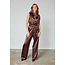JUMPSUIT SATIN GUTO-JU5 BROWN