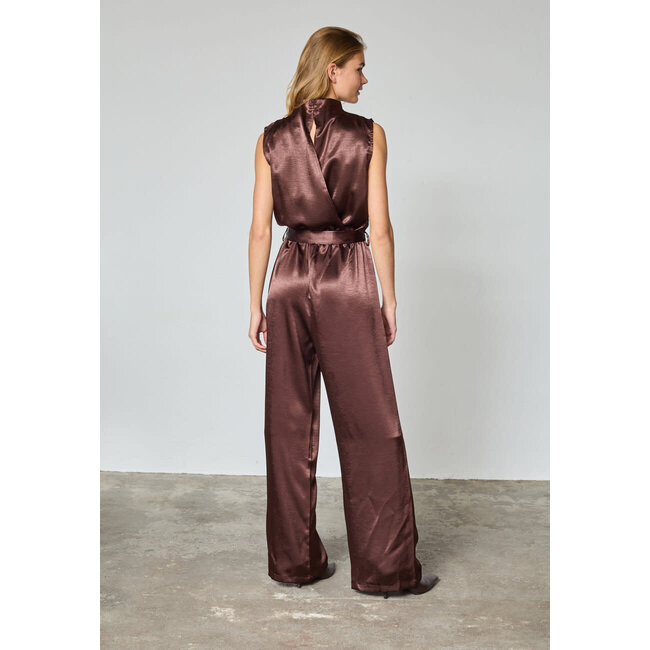 JUMPSUIT SATIN GUTO-JU5 BROWN