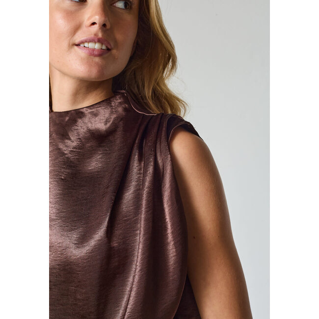 JUMPSUIT SATIN GUTO-JU5 BROWN