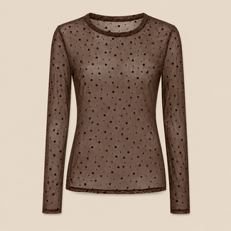 IZ NAIZ TOP MESH DOT CHOCO 25390