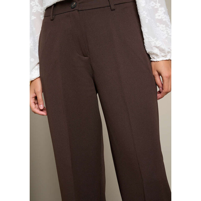 BROEK TWILLWID DARK BROWN