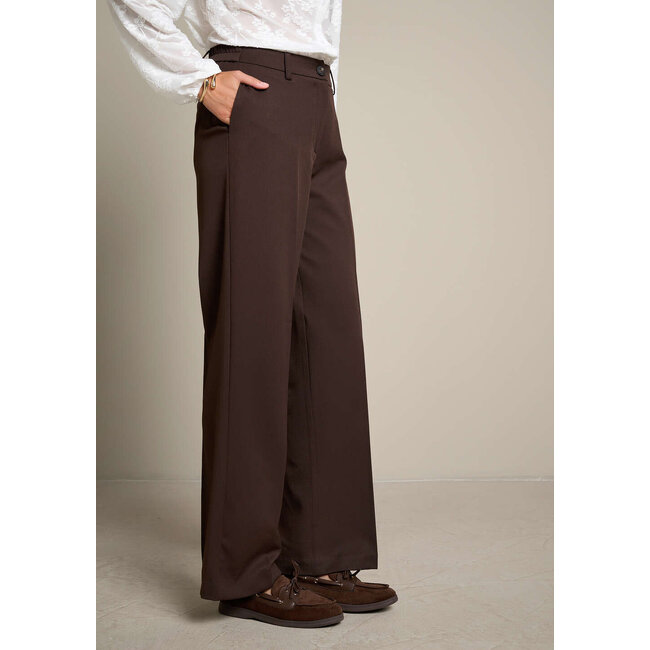 BROEK TWILLWID DARK BROWN