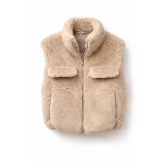 BODYWARMER BLOND/BEIGE FAKE-FUR