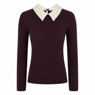 TRUI PEARLS RIBBEL KNIT IAT83262 DEEP BORDEAUX